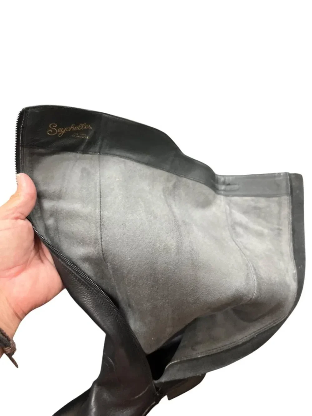 Seychelles wms black leather below knee equestrian riding boots sz 6 SKU 10-676